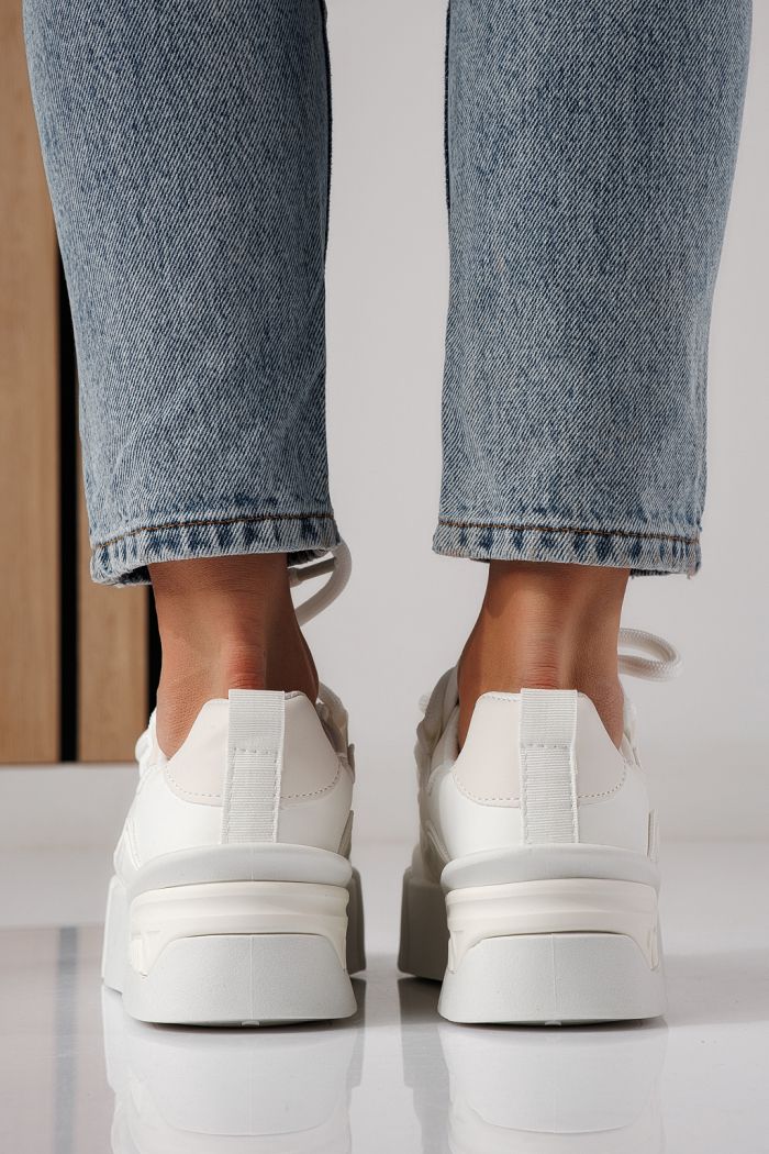 Adidasi dama albi din piele ecologica Corina #24292