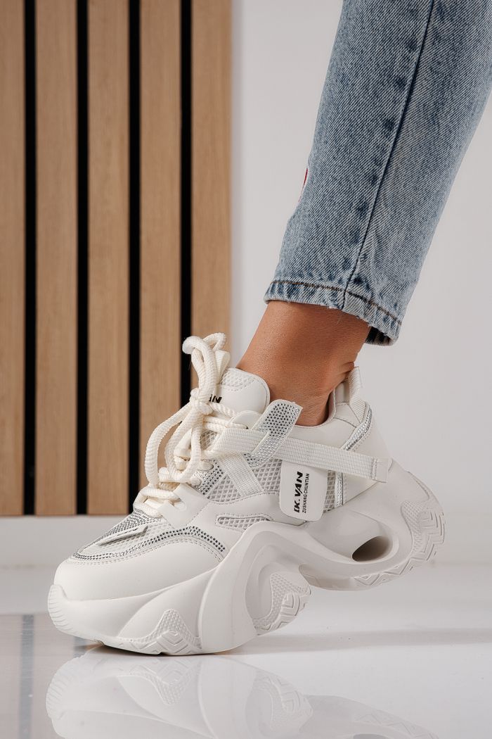 Női fehér sportcipő ekológikus bőrből Zaira #24232