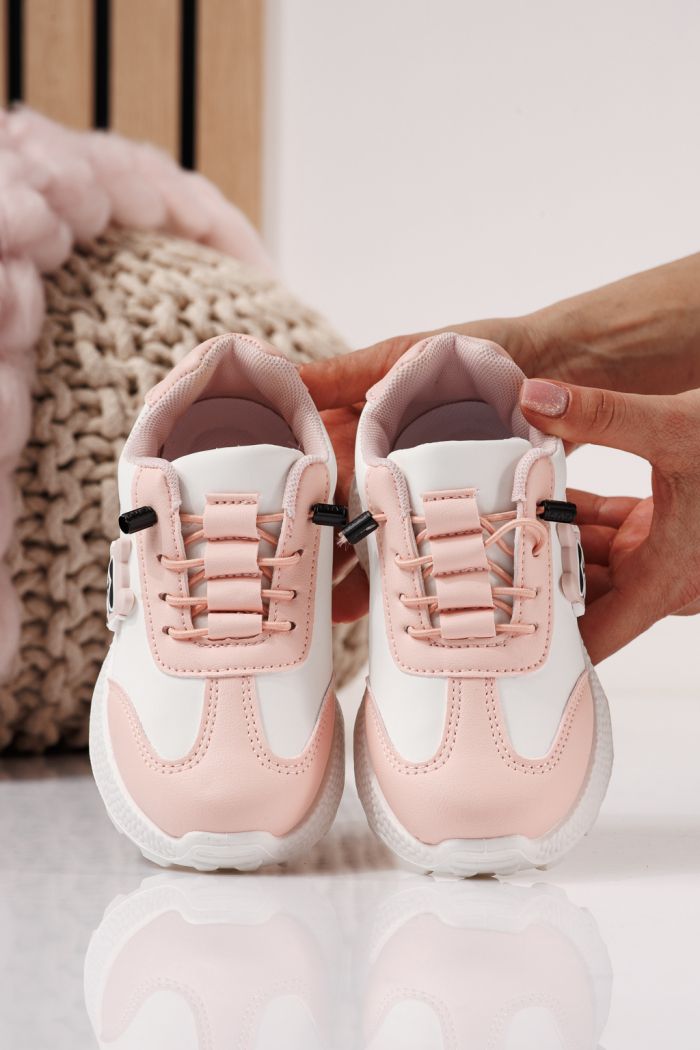 Adidasi copii roz din piele ecologica Ana #24386