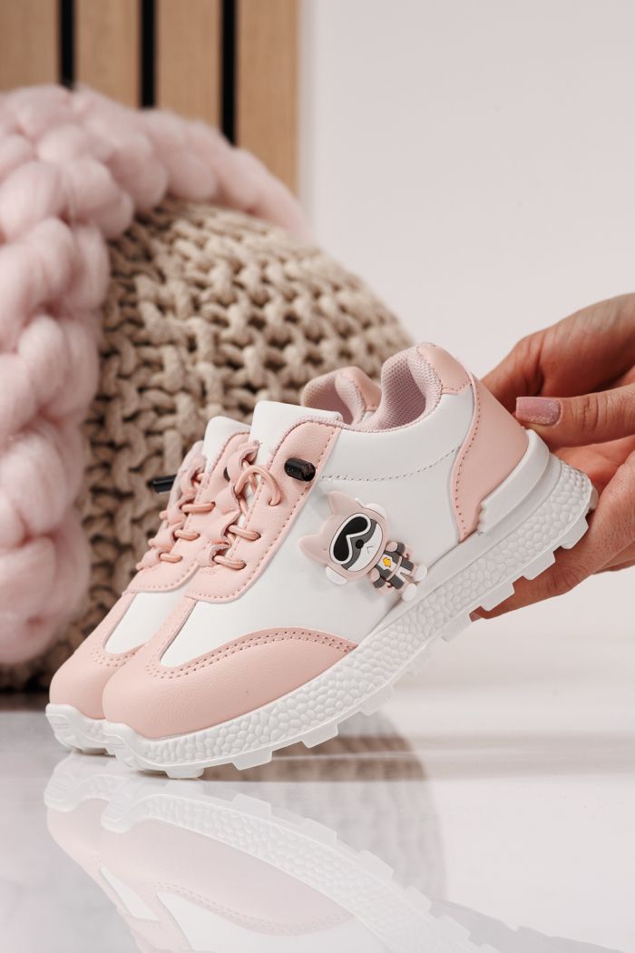 Adidasi copii roz din piele ecologica Ana #24386