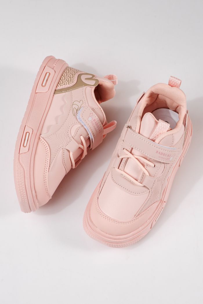 Adidasi copii roz din piele ecologica Iris #24342