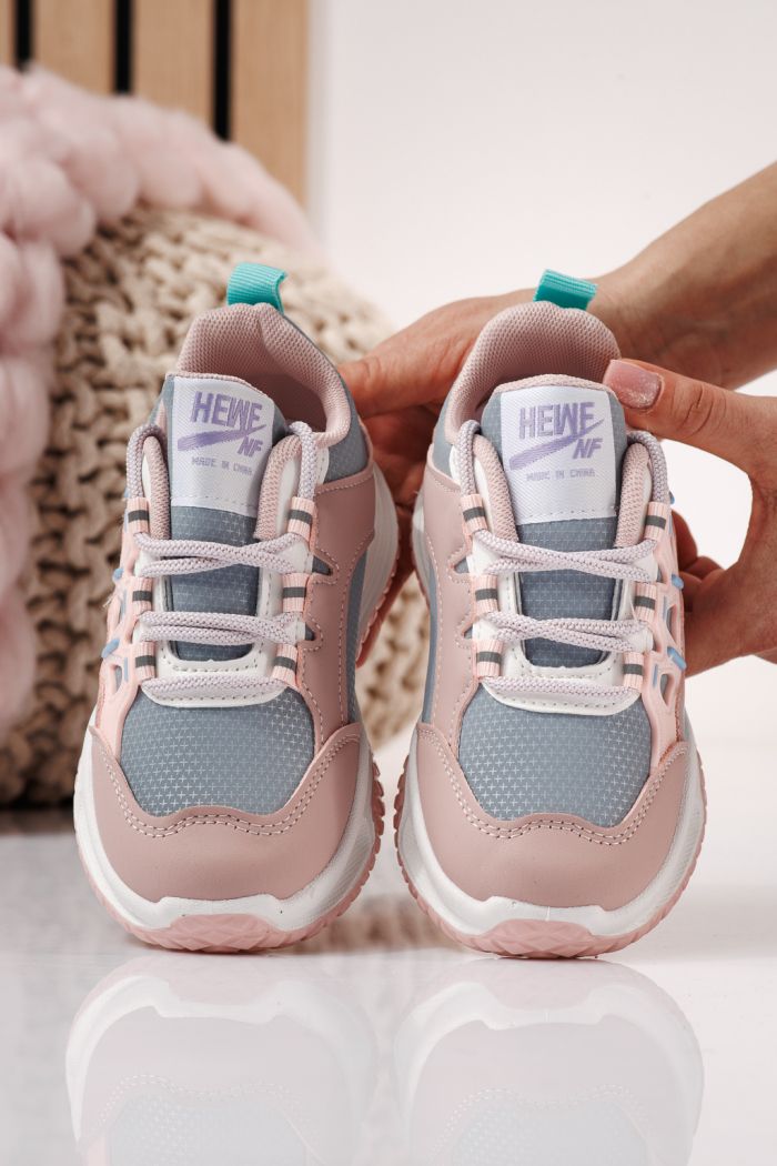 Adidasi copii roz din piele ecologica Calista #24366