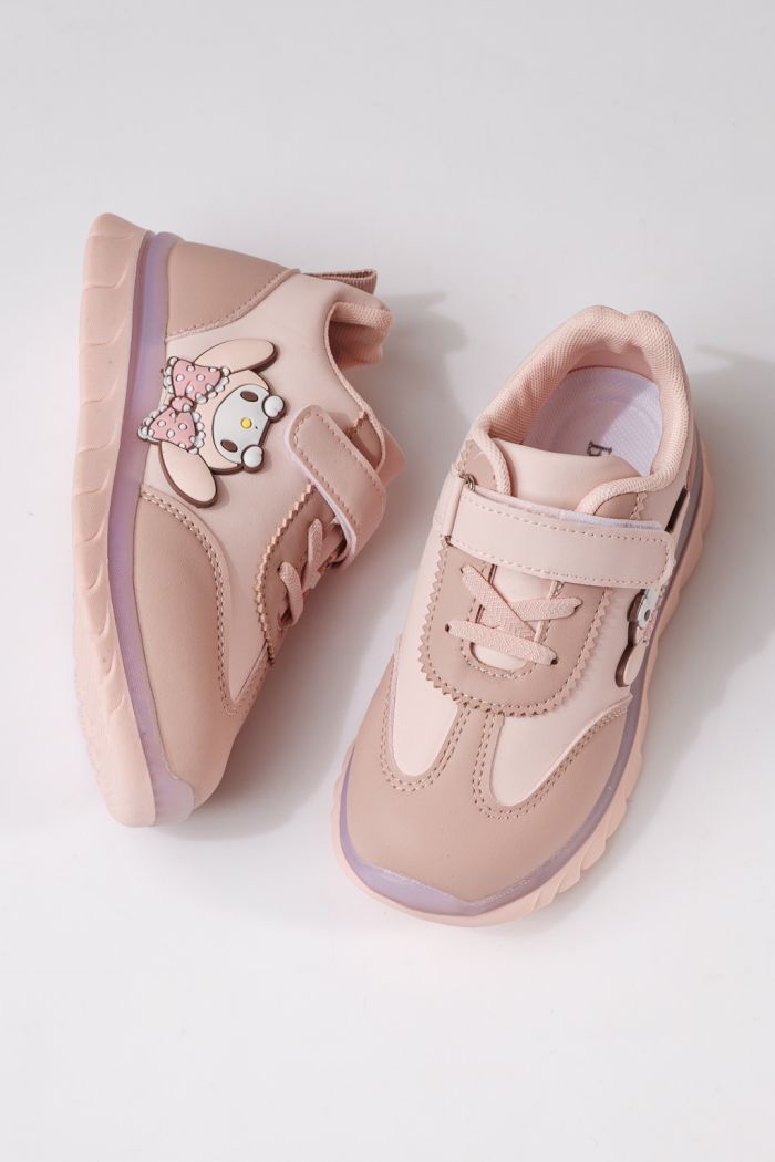 Adidasi copii roz din piele ecologica Luna #24332