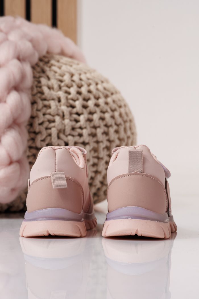 Adidasi copii roz din piele ecologica Luna #24332