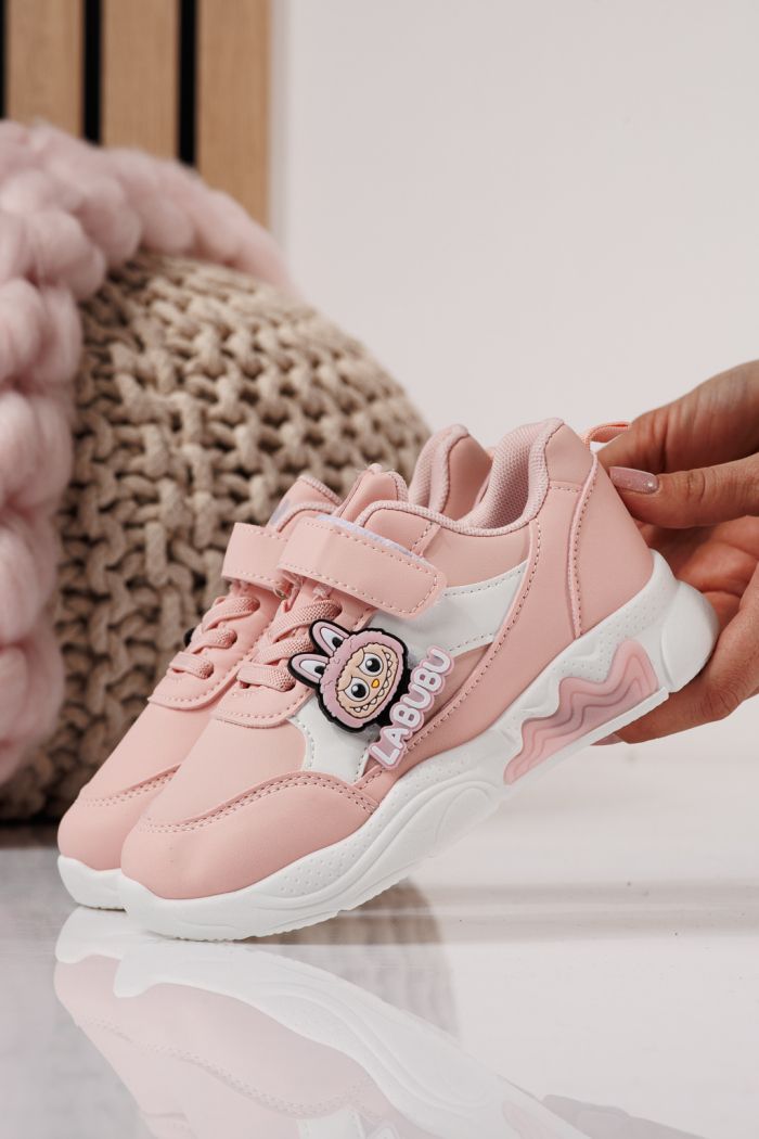 Adidasi copii roz din piele ecologica Bubu #24373