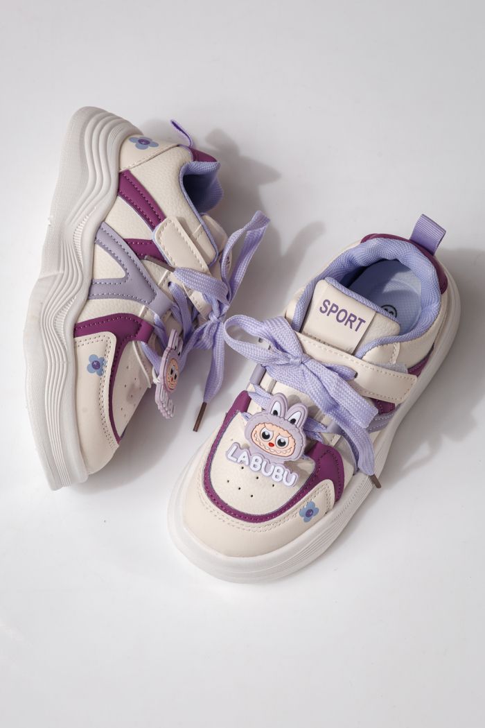 Adidasi copii mov din piele ecologica Bubu #24339