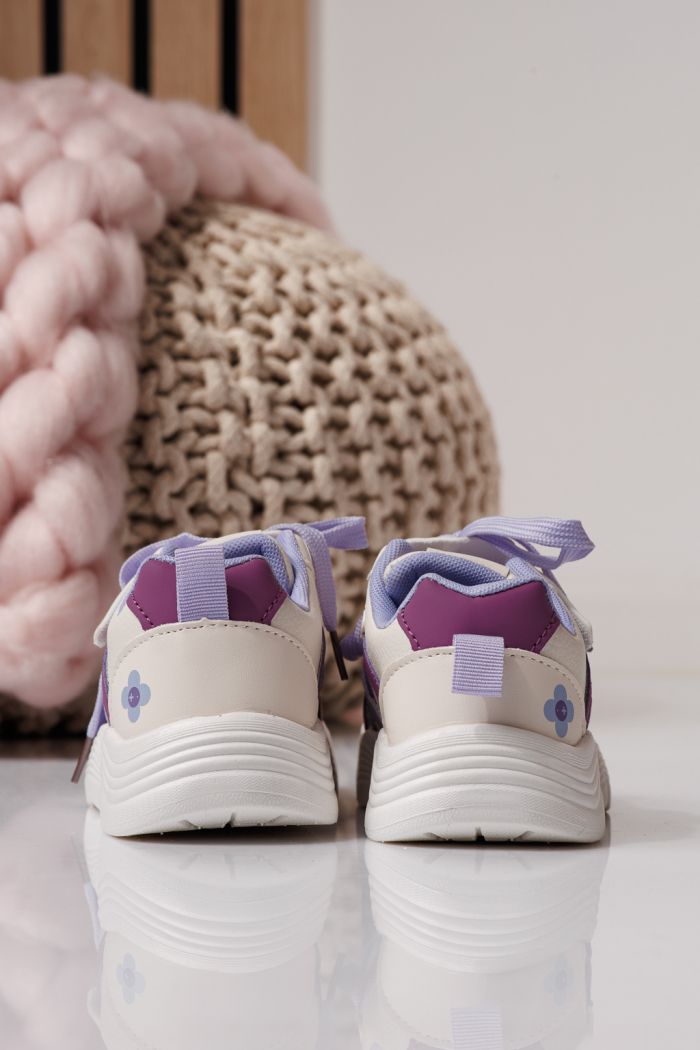 Adidasi copii mov din piele ecologica Bubu #24339