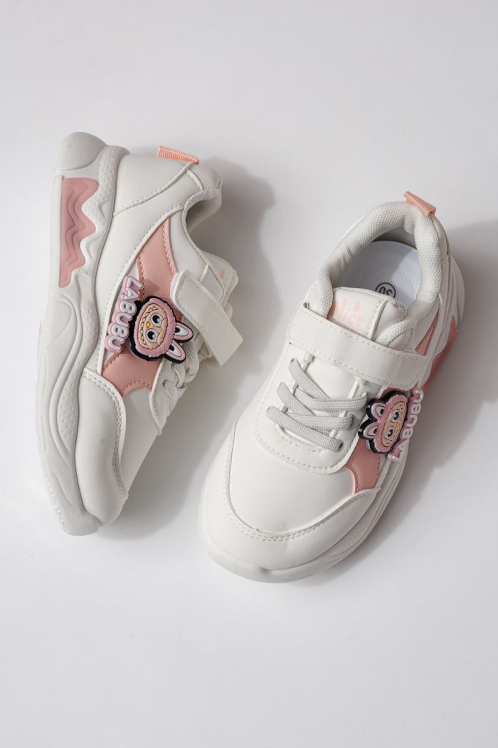 Adidasi copii roz din piele ecologica Bubu #24372