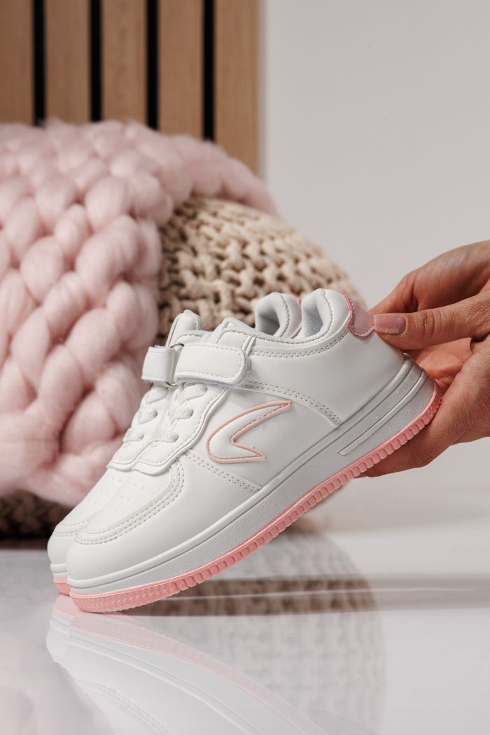 Adidasi copii roz din piele ecologica Ema  #24326