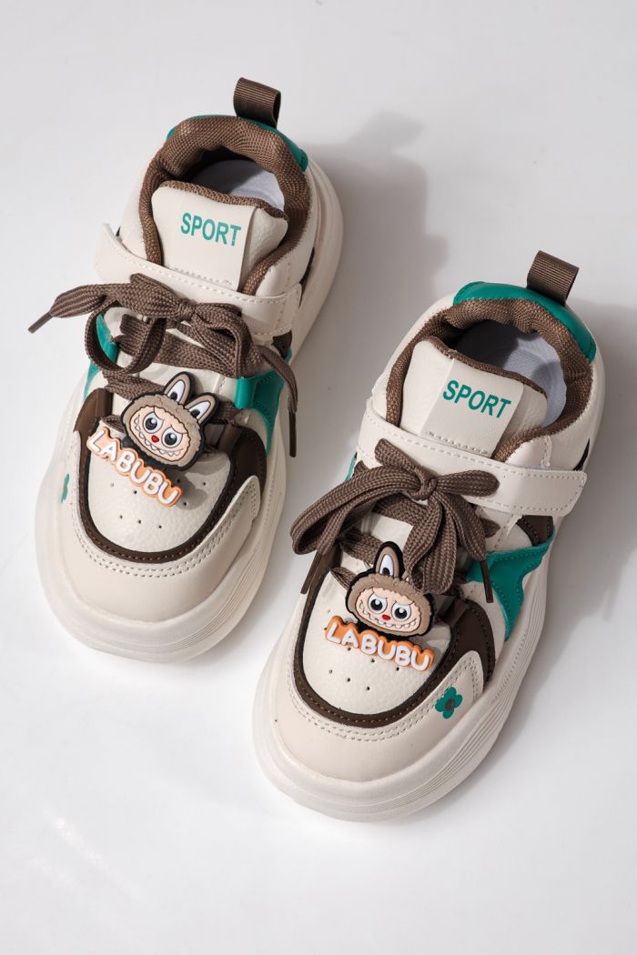 Adidasi copii verzi din piele ecologica Bubu #24336