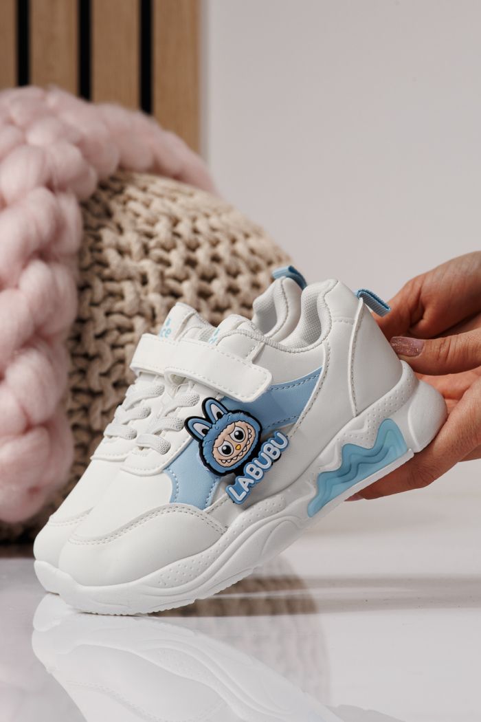 Adidasi copii albastri din piele ecologica Bubu #24376