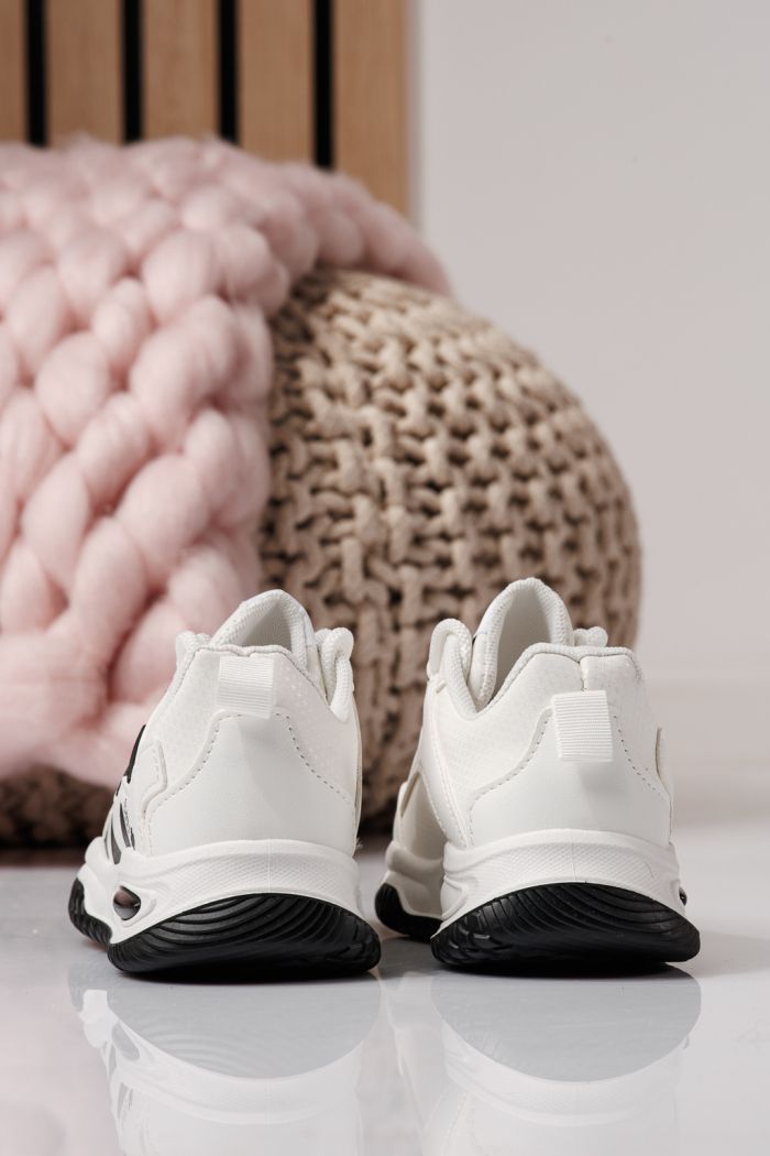 Adidasi copii albi din piele ecologica Calista #24370