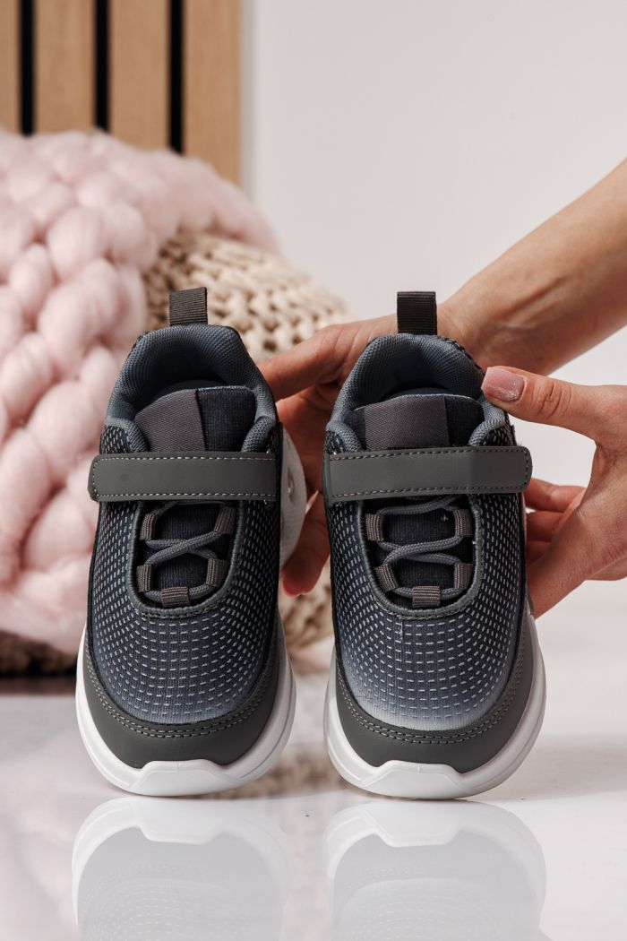 Adidasi copii gri din material textil Victoria #24353