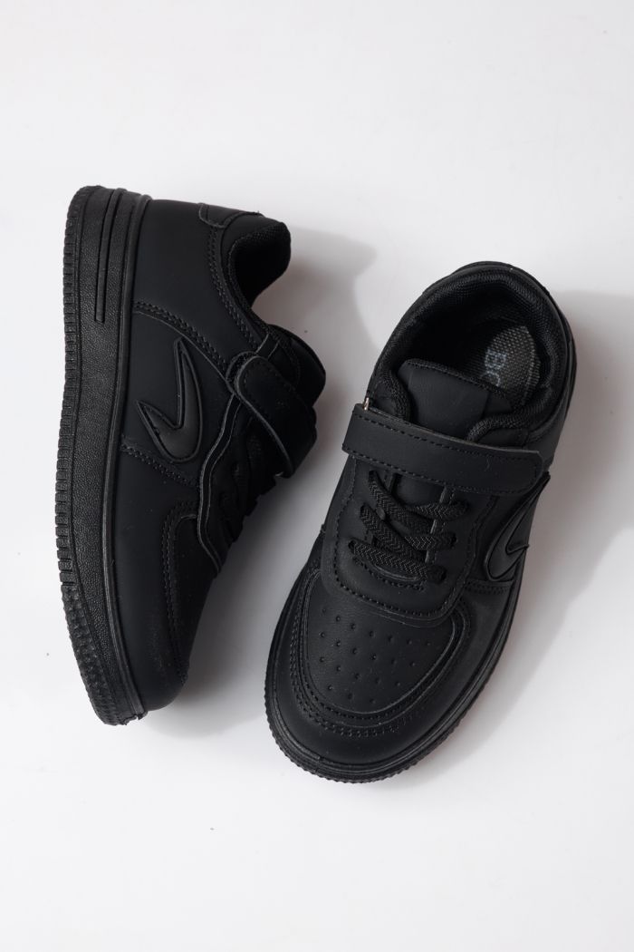 Adidasi copii negri din piele ecologica Ema  #24325