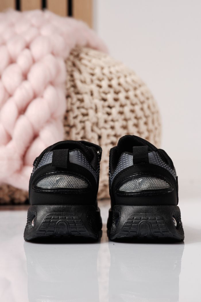 Adidasi copii negri din material textil Victoria #24354