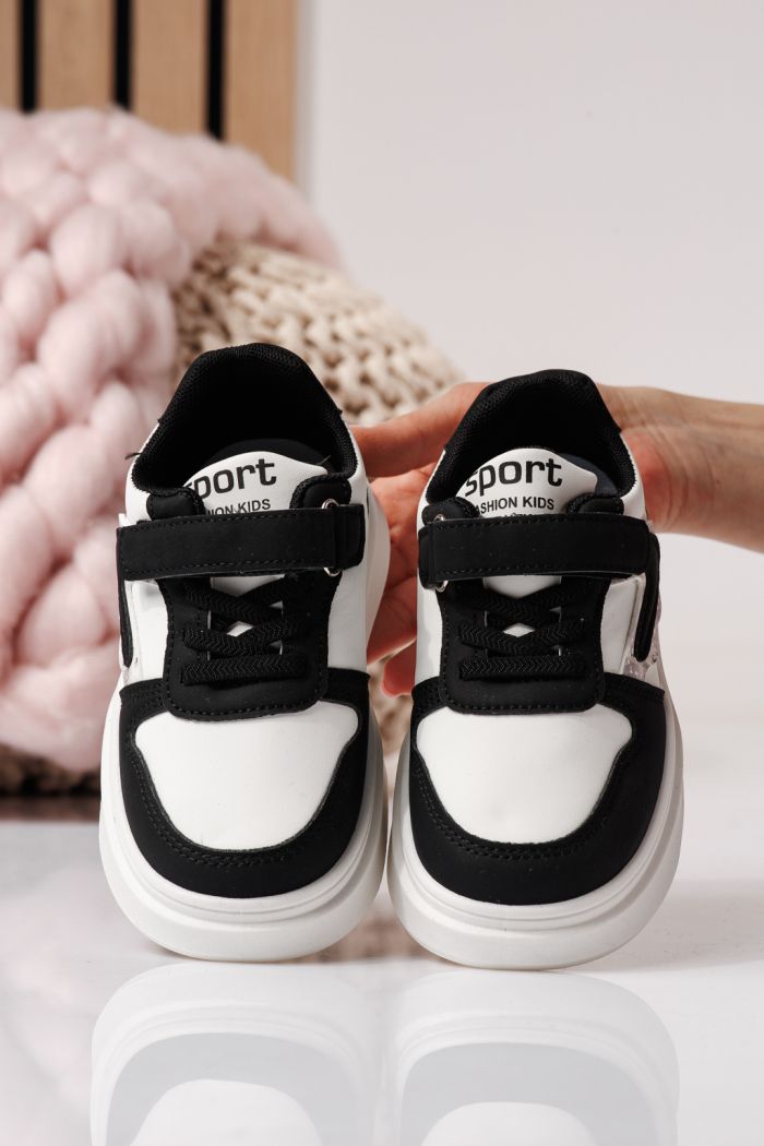 Adidasi copii albi din piele ecologica Isabella #24362