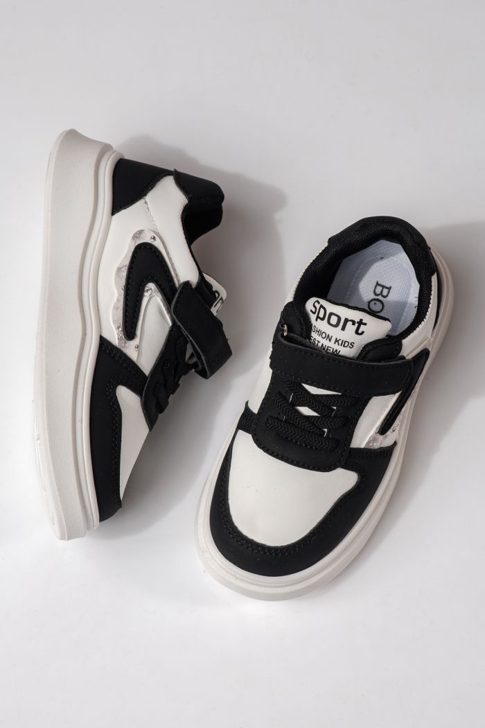 Adidasi copii albi din piele ecologica Isabella #24362