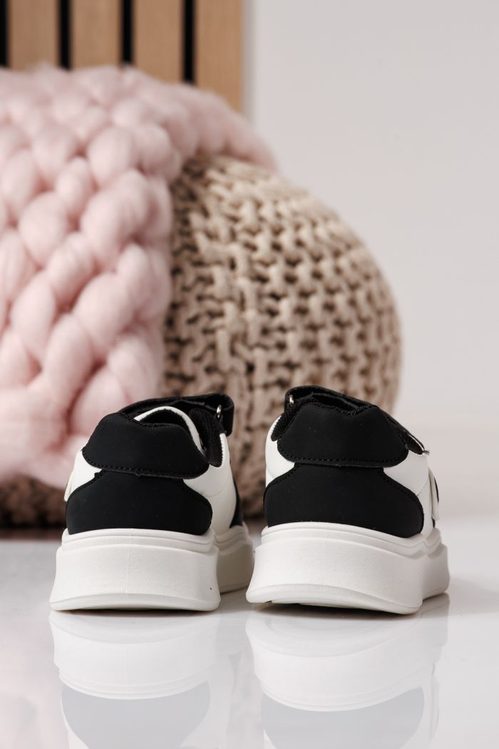 Adidasi copii albi din piele ecologica Isabella #24362