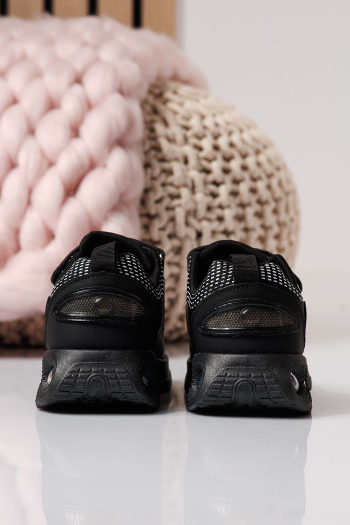 Adidasi copii negri din material textil Freya #24351