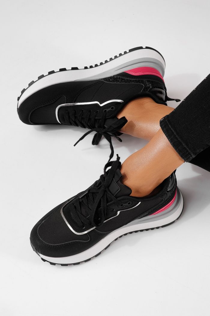 Adidasi dama negri din material textil Ava #24321