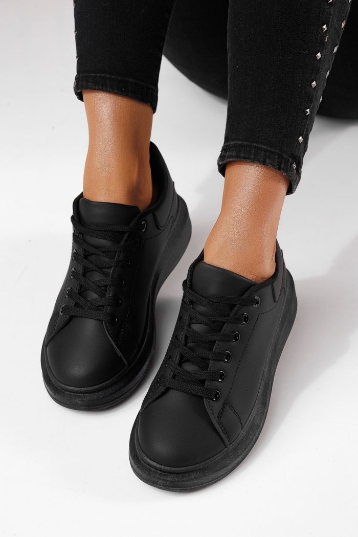 Adidasi dama negri din piele ecologica Sofia #24323