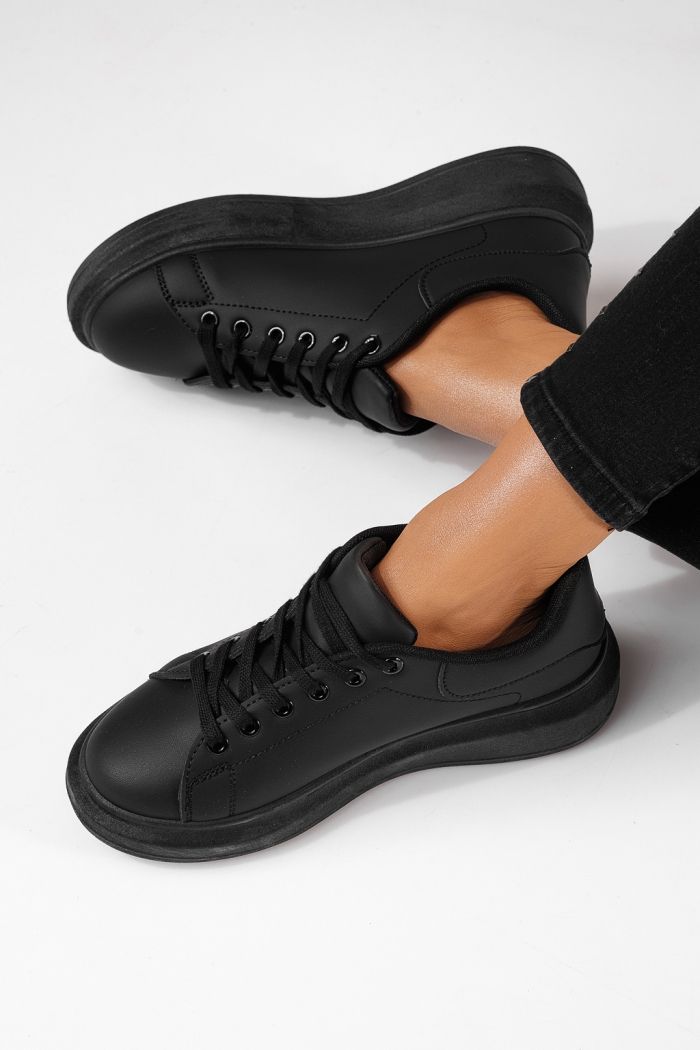 Adidasi dama negri din piele ecologica Sofia #24323