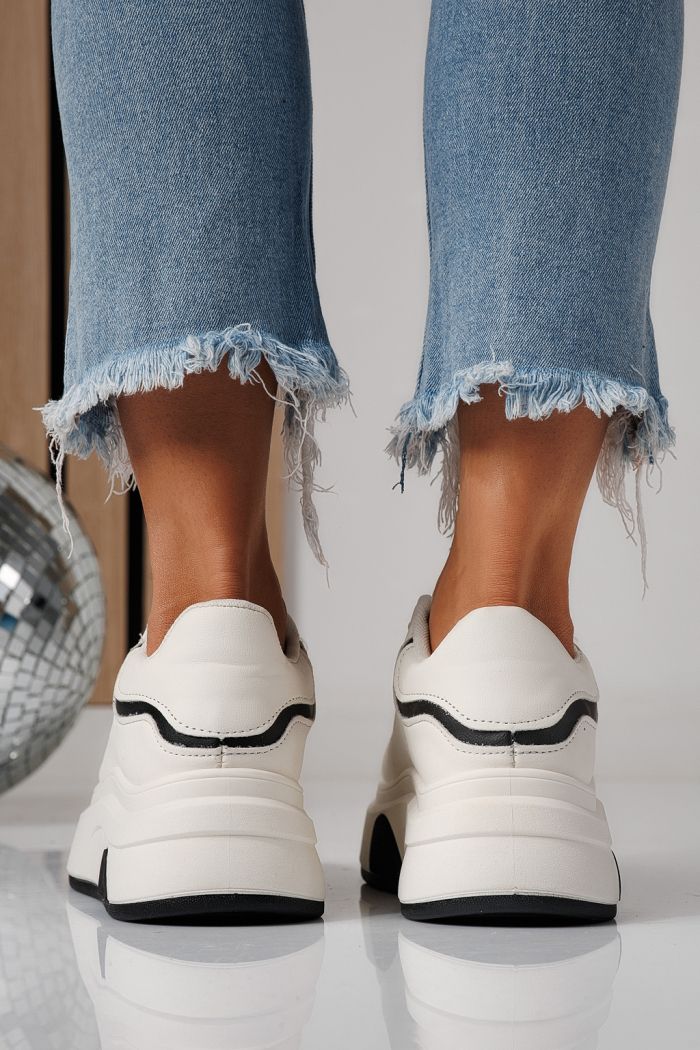 Adidasi dama albi din piele ecologica Anca #24286