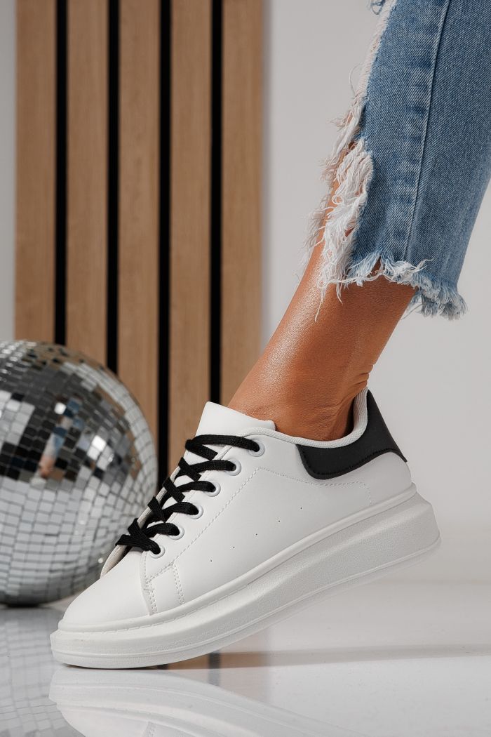 Adidasi dama albi din piele ecologica Sofia #24322