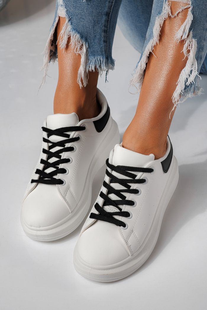 Adidasi dama albi din piele ecologica Sofia #24322