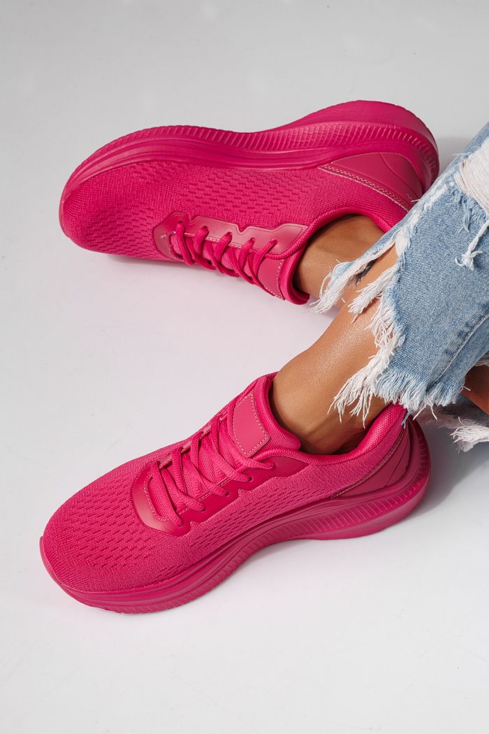 Adidasi dama roz din material textil Anaiss #24388