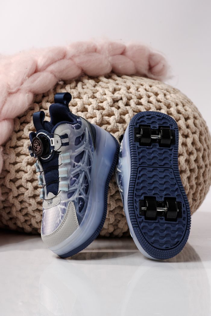 Adidasi cu role albastri din material textil Helys #24394