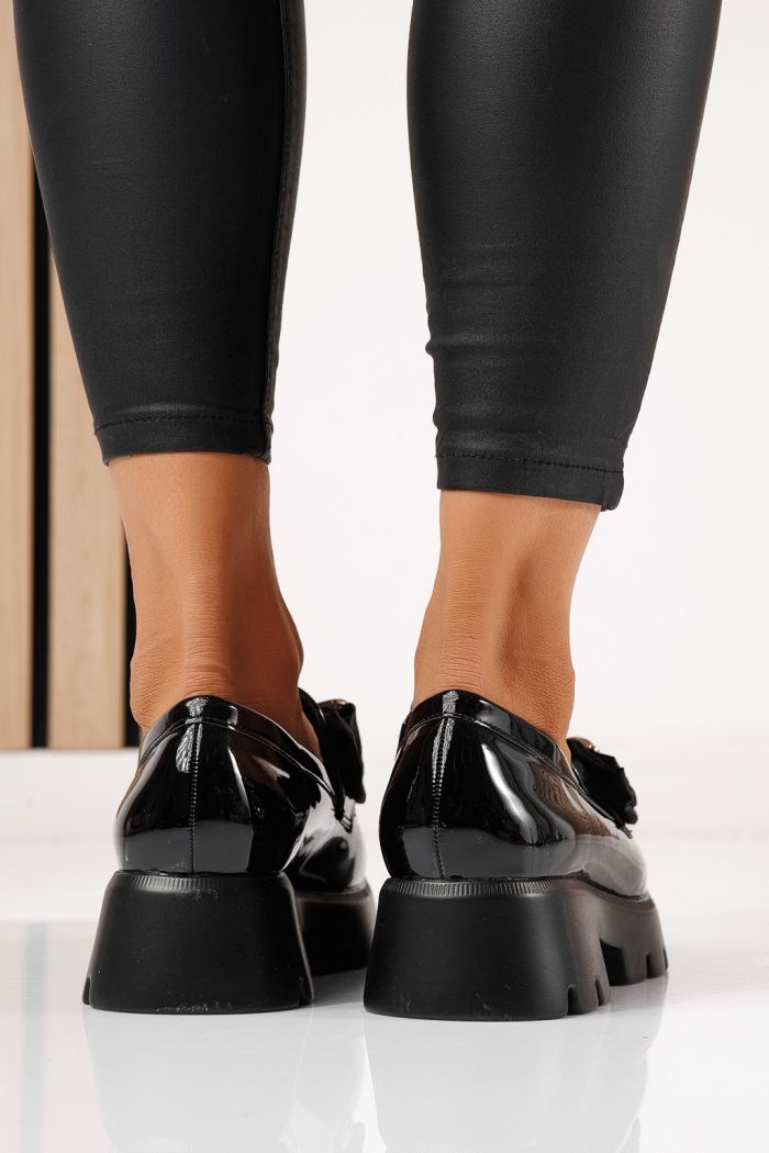 Pantofi casual dama negri din piele ecologica Natalia #24406