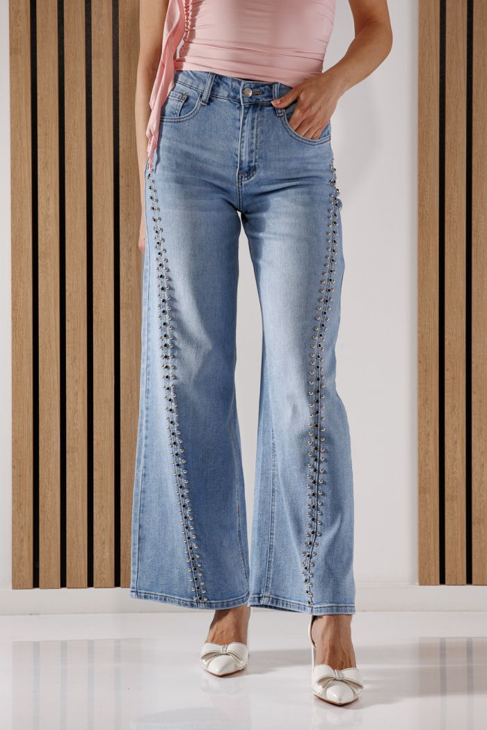 Blugi Wide Leg Dama Kate Albastri #A1351