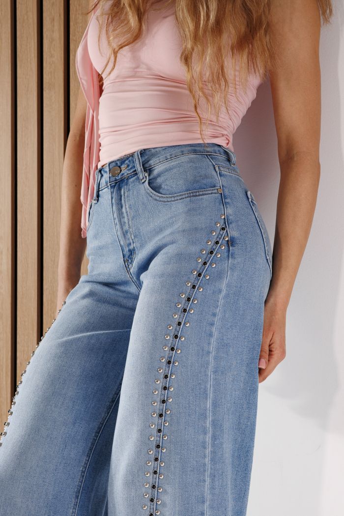 Blugi Wide Leg Dama Kate Albastri #A1351