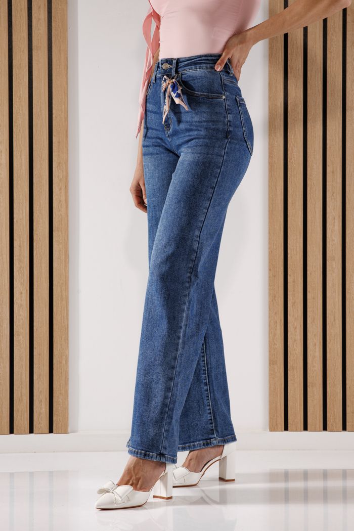 Blugi Wide Leg Dama Aldina Albastri #A1343