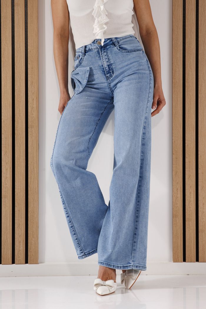 Blugi Evazati Dama Amira Albastri #A1344