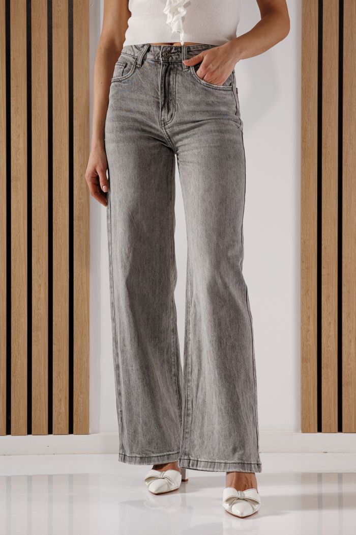 Blugi Wide Leg Dama Maria Gri #A1348