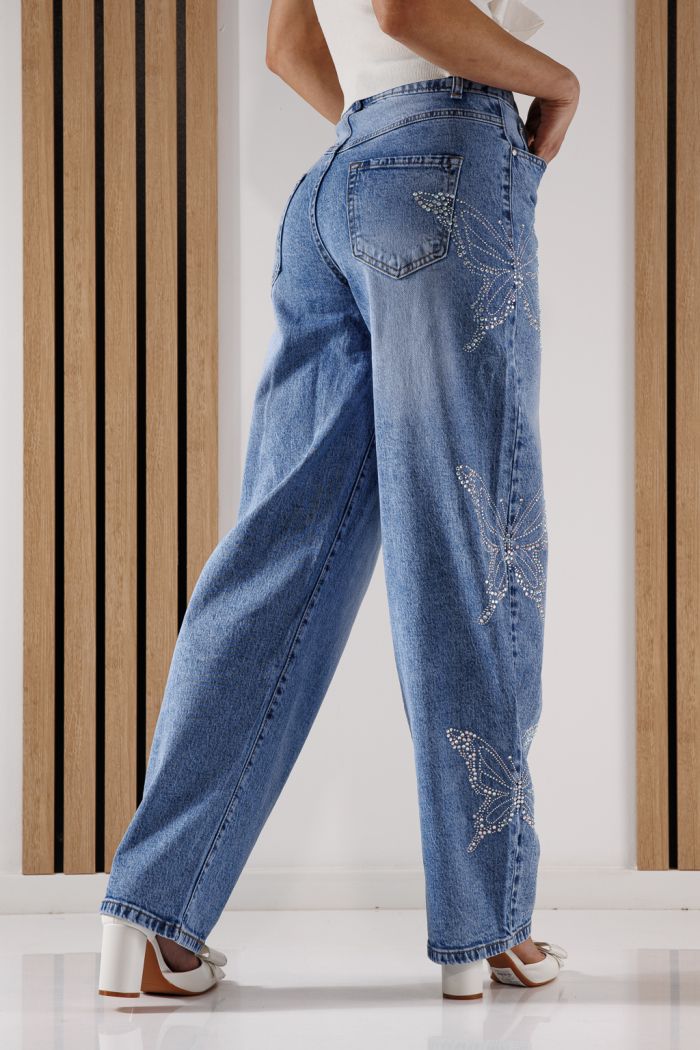 Blugi Evazati Dama Isabel Albastri #A1349