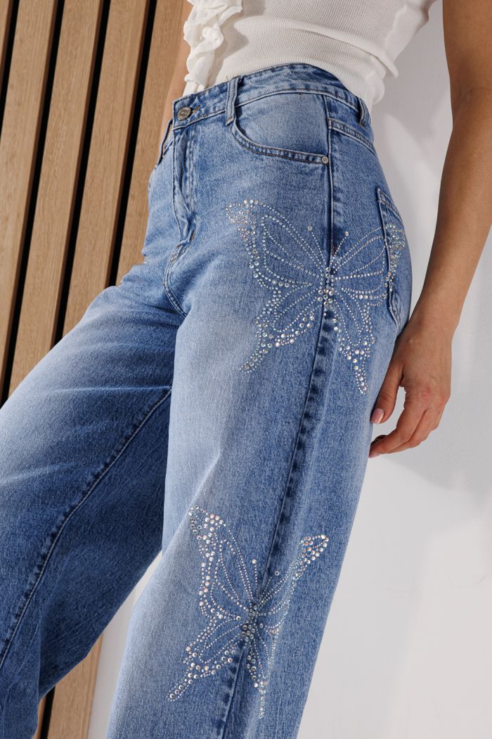 Blugi Evazati Dama Isabel Albastri #A1349