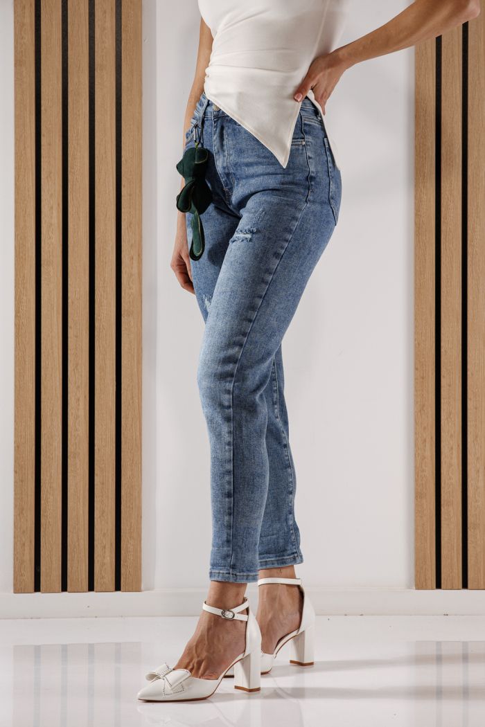 Blugi Baggy Fit Dama Andreea Albastri #A1353