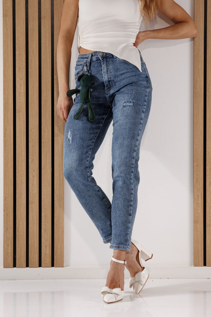 Blugi Baggy Fit Dama Andreea Albastri #A1353