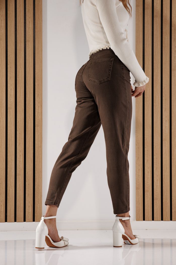 Blugi Baggy Fit Dama Elena Khaki #A1372