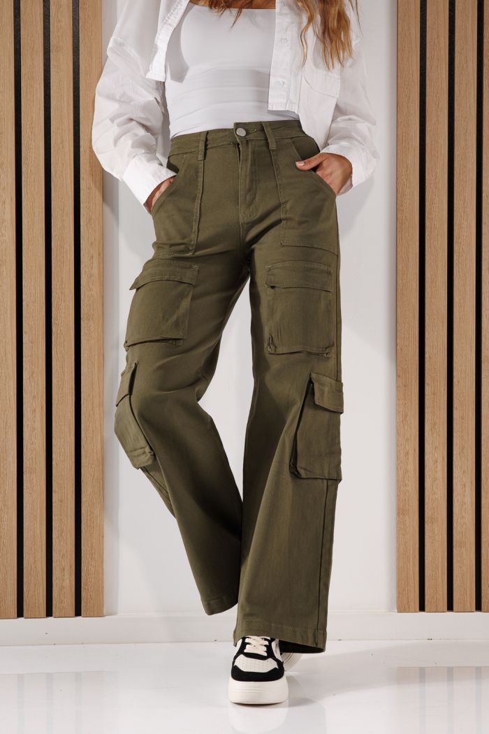 Blugi Tip Cargo Dama Miki Khaki #A642