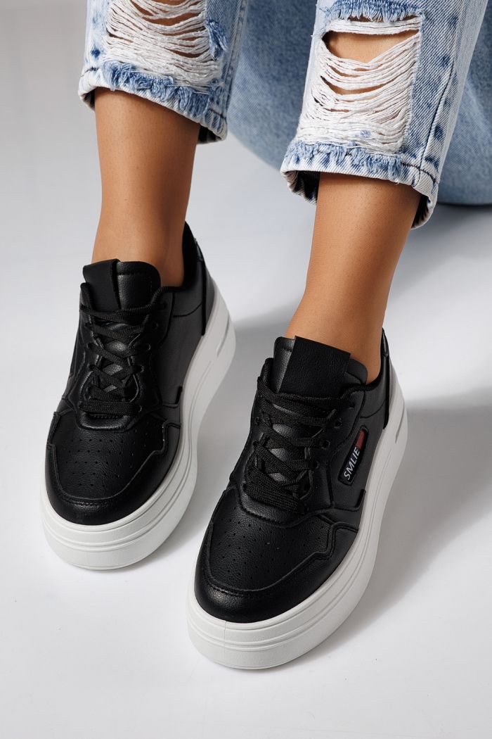 Adidasi dama negri din piele ecologica Sofia #24391