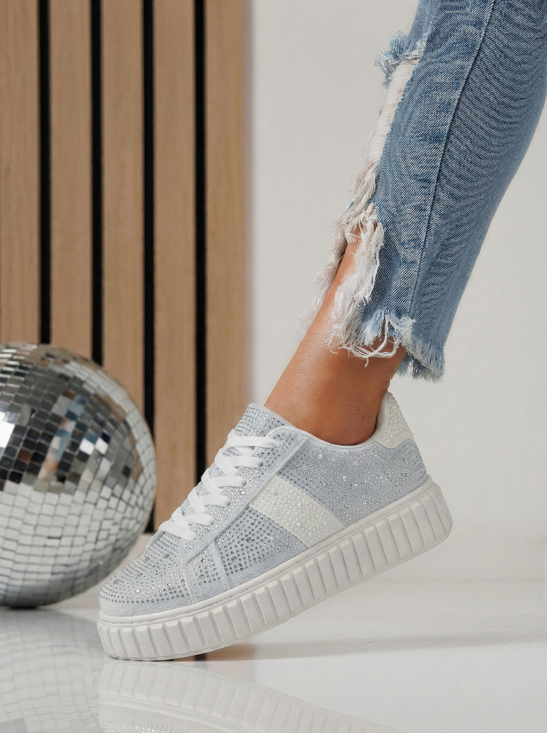 Adidasi dama albastri din piele ecologica intoarsa Loris #24400