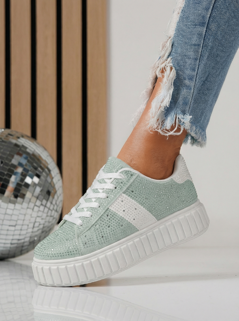 Adidasi dama verzi din piele ecologica intoarsa Loris #24404