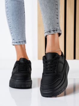 Adidasi dama negri din piele ecologica Mavis #24467