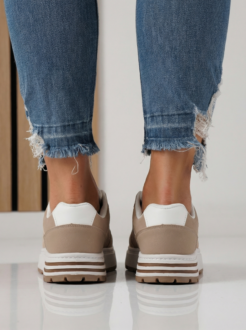 Adidasi dama albi din piele ecologica Tabitha #24456