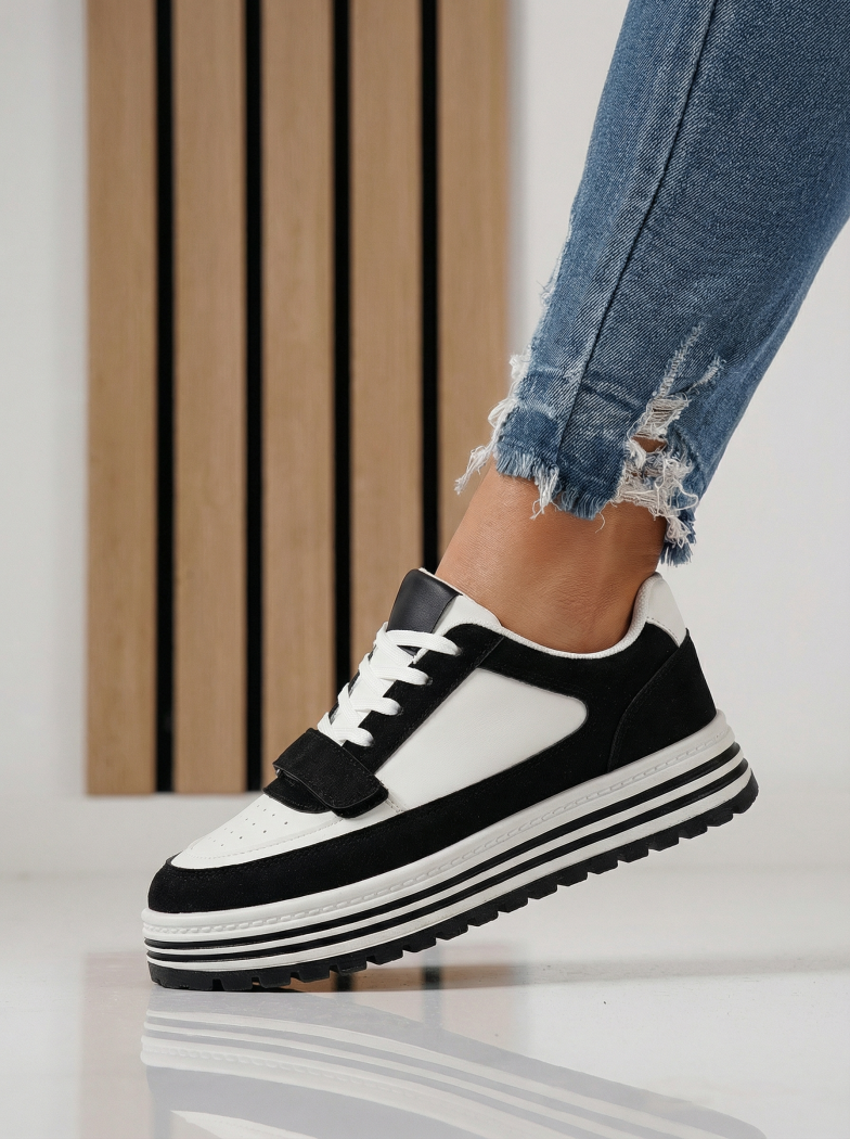 Adidasi dama albi din piele ecologica Tabitha #24454