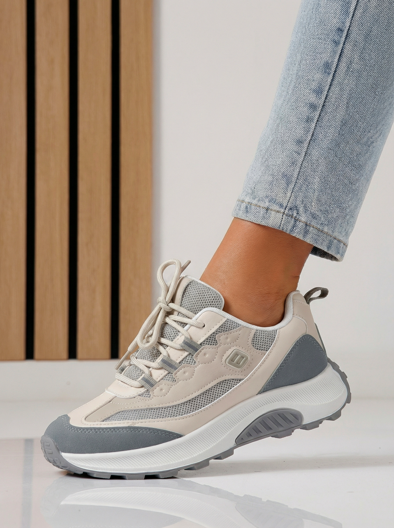 Adidasi dama gri din material textil Agatha #24413